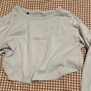 Gymshark Grey Cropped Long Sleeve Top